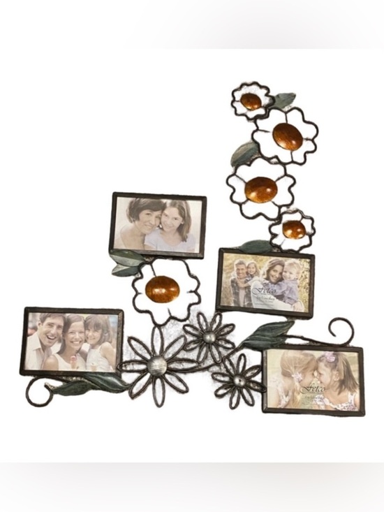Fetco Other - Fetco Jardana Decorative Floral Photo Frame with Orange and Silver Accents.
